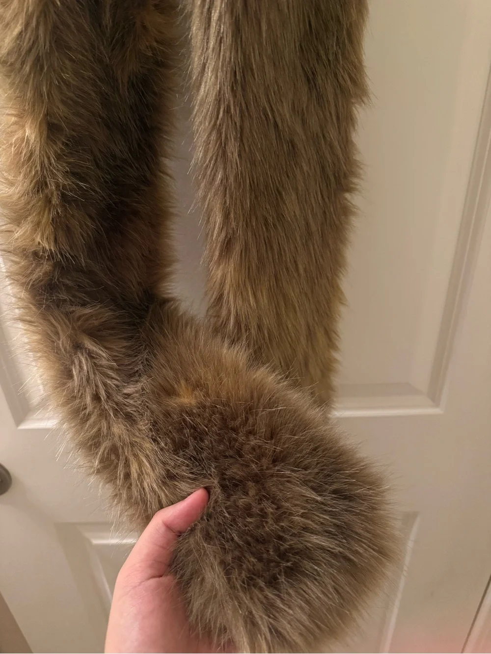 Plush Brown Faux Fur Wrap Scarf